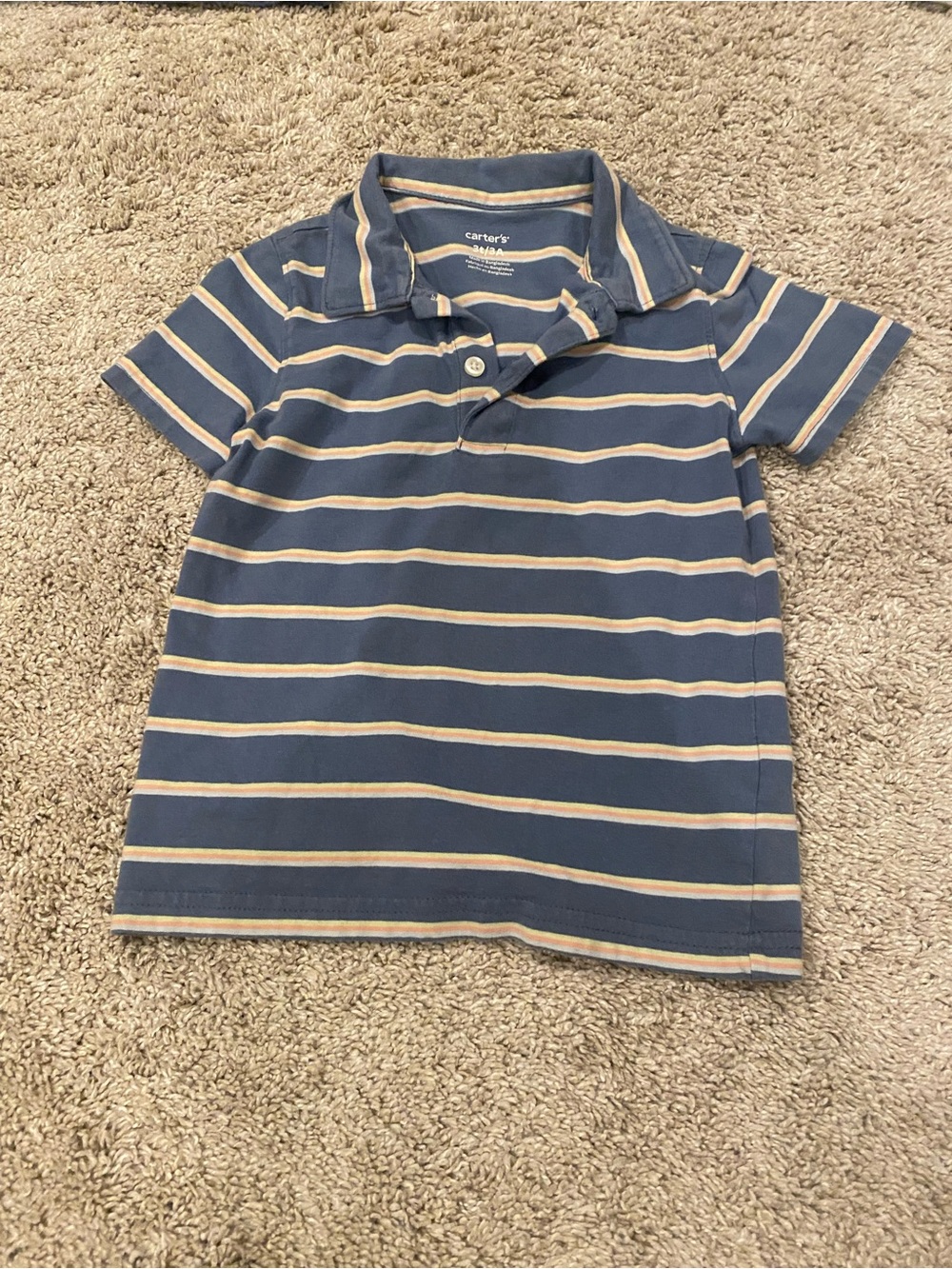 Carter's Blue and Cream Striped Polo Shirt